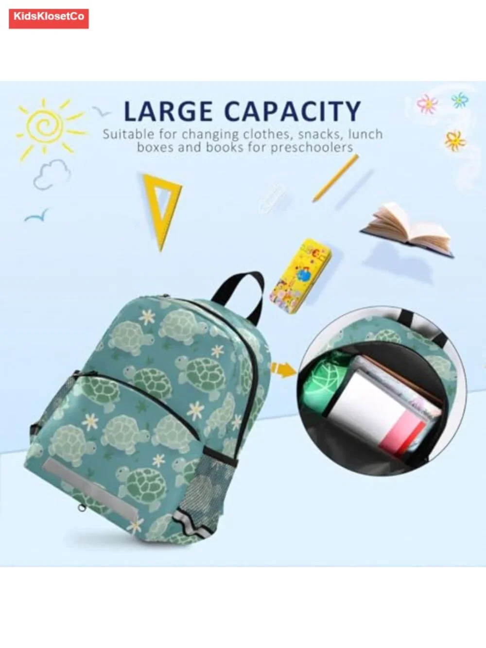 Kids Backpack with Reflective Strip Anti-Lost Rope for Preschool Kindergarten
